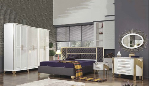 Bambu Yatak Odası Takımı - Beyaz Bambu Yatak Odası Takımı - Beyaz