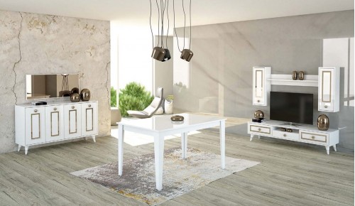 Venüs Yemek Odası Takımı - Beyaz Venüs Yemek Odası Takımı - Beyaz